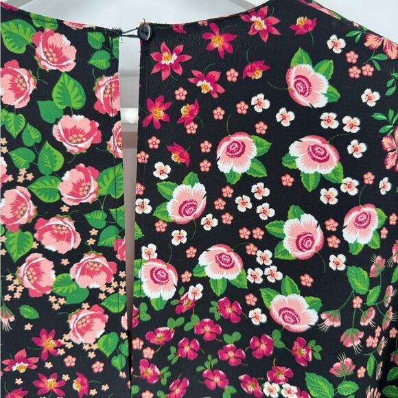 Topshop Nordstrom Floral Long Sleeve Belted‎ Midi Dress Size 2 - Picture 7 of 8